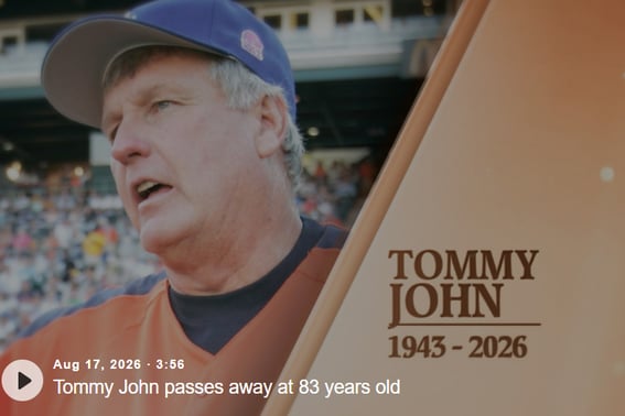 'Bad news from the baseball world': Another heartbreaking obituary has been reported... Tommy John, who saved countless pitchers' arms, has departed forever to be with the late Jo Beu (Dr.) at the age of 83.