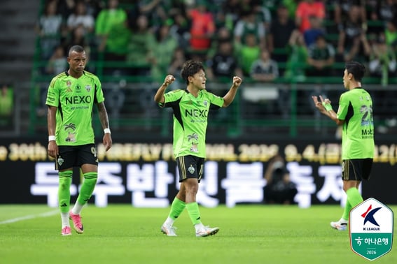 「イ·スンウ 1ゴール 1アシスト 爆発」全北、浦項を2-0で撃破→2位へジャンプ··· 大田が'なんと5:0'の大勝 [Kリーグ総合]