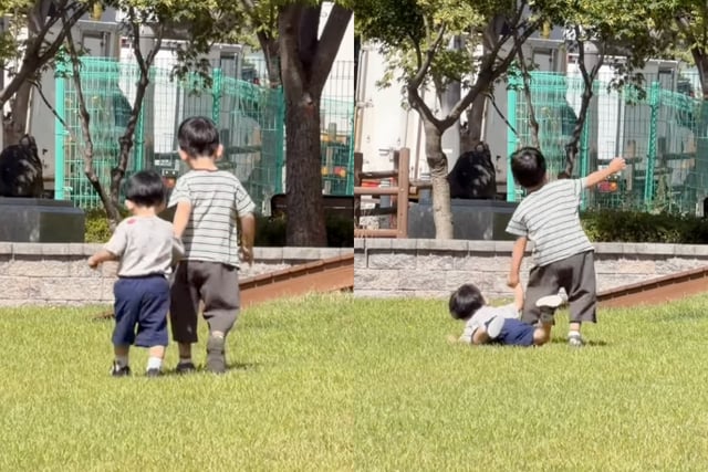 Na Hye-mi shares photos of her two sons falling while on a walk..♥Eric: "Our little puppies"