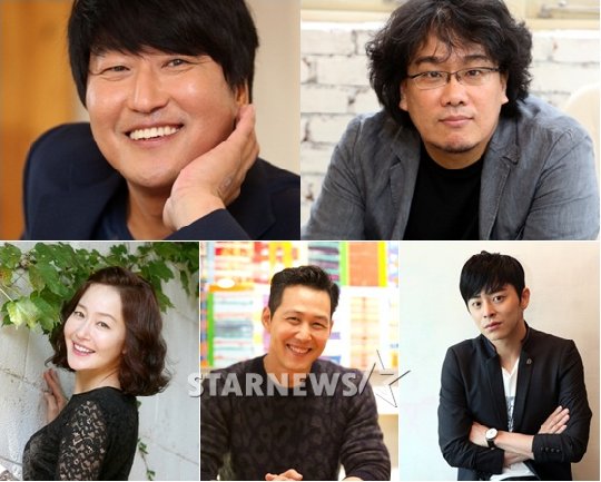 송강호, 봉준호 감독, 조정석, 이정재, 엄지원/사진=스타뉴스