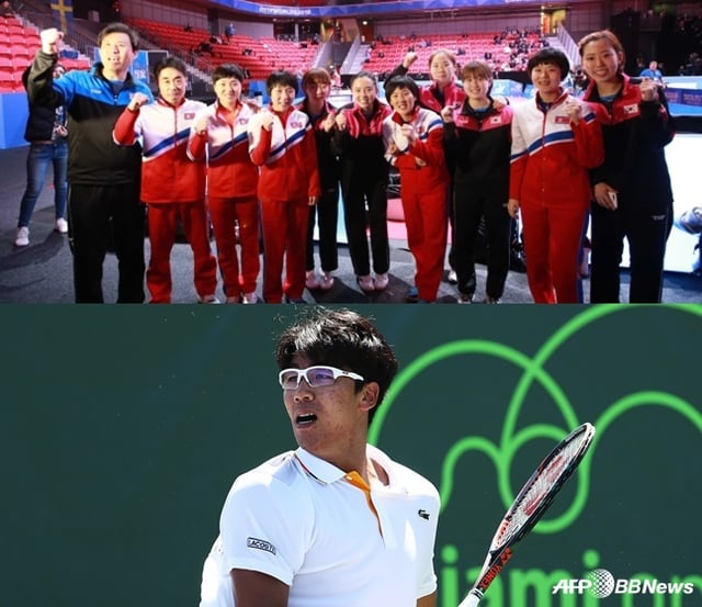 여자 탁구 단일팀(위)와 테니스 정현. /사진=뉴스1(위),AFPBBNews=뉴스1(아래)