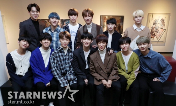 (왼쪽 위부터 시계방향) 세븐틴 멤버 민규, 승관, 버논, 디에잇, 우지, 정한, 준, 호시, 도겸, 에스쿱스, 디노, 원우, 조슈아 /사진=김휘선 기자
