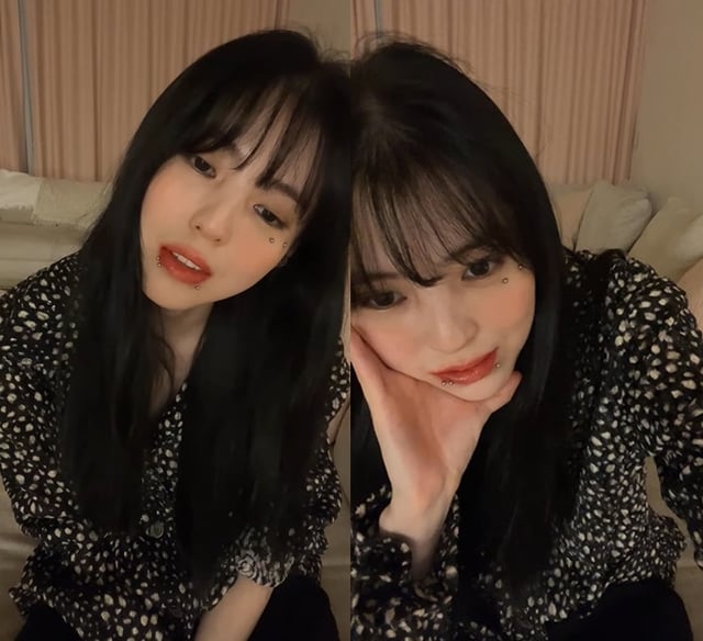 배우 한소희 /사진=한소희 SNS 라이브 방송 영상 캡처
