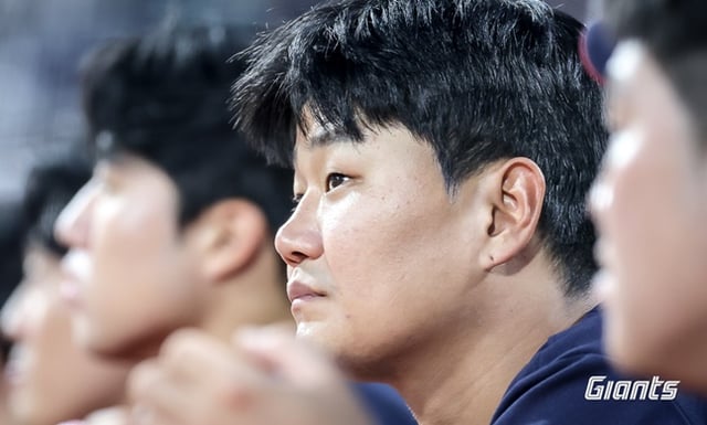 24일 1군 엔트리에서 제외된 롯데 자이언츠 손호영. /사진=롯데 자이언츠 제공