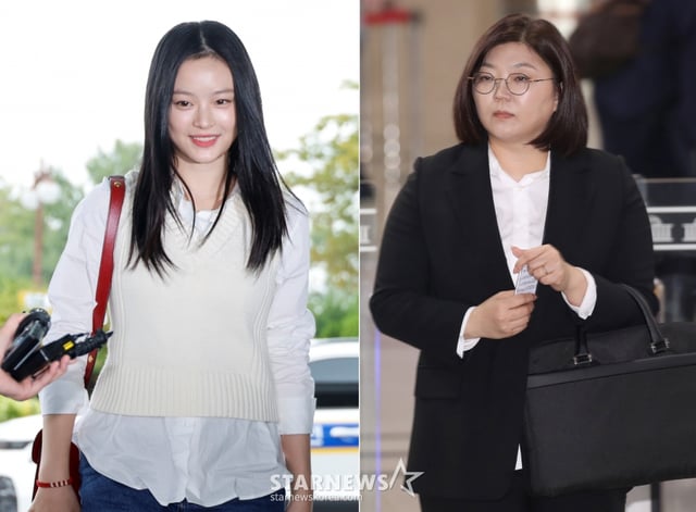 (서울=뉴스1) 이광호 기자,안은나 기자 = 그룹 뉴진스의 하니(왼쪽)와 김주영 어도어 대표가 15일 오후 서울 여의도 국회 환경노동위원회에서 열린 경제사회노동위원회, 중앙노동위원회, 최저임금위원회 등에 대한 국정감사에 각각 참고인, 증인으로 출석하기 위해 본청으로 들어서고 있다. 2024.10.15/뉴스1 Copyright (C) 뉴스1. All rights reserved. 무단 전재 및 재배포, AI학습 이용 금지. /사진=(서울=뉴스1) 이광호 기자,안은나 기자