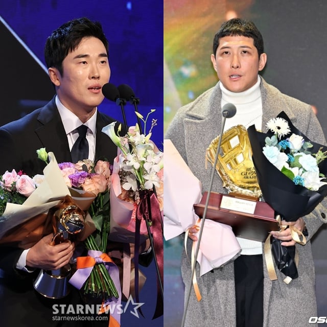 KT 허경민(왼쪽)과 황재균. /사진=김진경 대기자, OSEN 제공