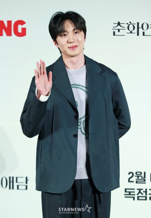 배우 강찬희가 5일 오후 서울 CGV용산아이파크몰에서 진행된 티빙 오리지널 시리즈 '춘화연애담' 제작발표회에 참석해 포즈를 취하고 있다. 파격적인 야설집 '춘화연애담'으로 도성이 들썩이는 가운데, 첫사랑에 실패한 공주 '화리'가 직접 부마를 찾겠다는 선언에 도성 최고 바람둥이 '환'과 1등 신랑감 '장원'이 휘말리게 되면서 벌어지는 로맨틱 청춘사극 '춘화연애담'은 오는 6일 공개된다. /2025.02.05 /사진=이동훈 photoguy@