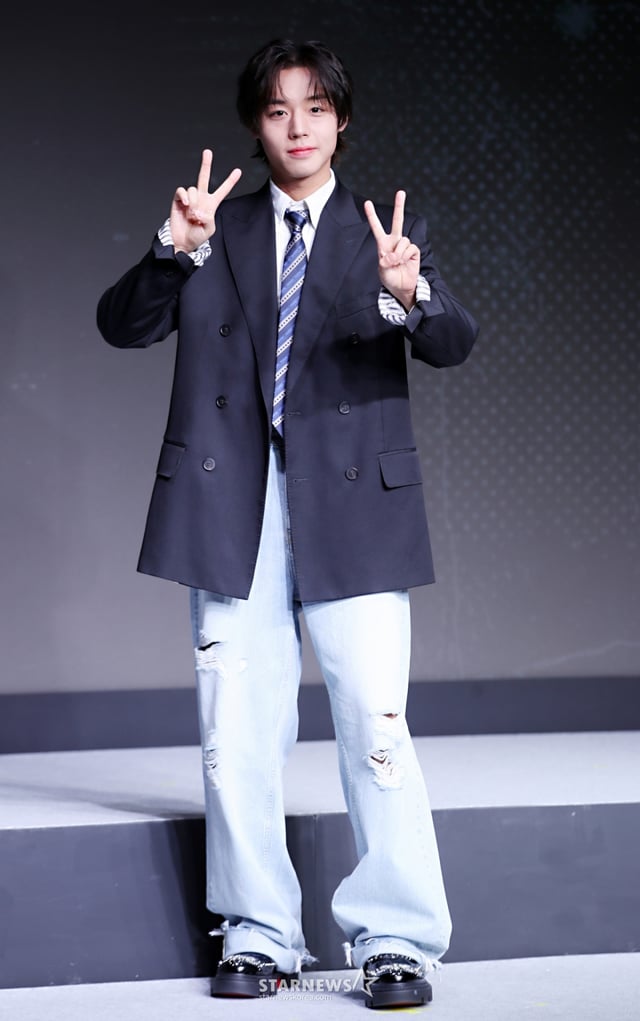 배우 박지훈이 21일 오전 서울 마포구 호텔 나루에서 열린 넷플릭스 시리즈 '약한영웅 Class 2' 제작발표회에서 포즈를 취하고 있다. /2025.04.21 /사진=김휘선 hwijpg@