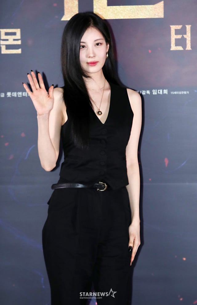 배우 서현이 21일 서울 송파구 롯데시네마 월드타워에서 진행된 영화 '거룩한 밤: 데몬 헌터스(감독 임대희)' 언론시사회에서 포즈를 취하고 있다. /2025.04.21 /사진=김휘선 hwijpg@