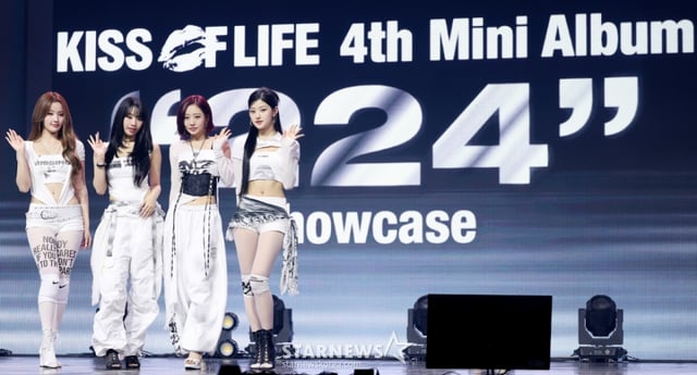 그룹 키스 오브 라이프(KISS OF LIFE)가 9일 오후 서울 광진구 예스24 라이브홀에서 열린 미니 4집 앨범 '224'(투투포) 쇼케이스에서 포즈를 취하고 있다./2025.06.09 /사진=김휘선 hwijpg@