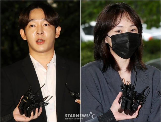 마약류 관리에 관한 법률 위반(향정) 혐의를 받고 있는 가수 남태현, 방송인 서민재가 19일 오전 서울 마포구 서부지방법원에서 진행된 첫 공판 기일에 출석하고 있다. 서민재와 남태현은 지난해 8월 마약 파문에 휘말렸다. 당시 채널A 예능프로그램 '하트시그널3' 출연자였던 서민재가 SNS를 통해 남태현과의 필로폰 투약을 폭로했던 것. 이에 경찰은 지난해 9월 서민재와 남태현의 소변과 모발을 채취해 국립과학수사연구원(국과수) 감정을 의뢰했다. 검사 결과 필로폰 양성 반응 결과가 나온 것으로 전해졌다. 2023.10.19 /사진=김창현 기자