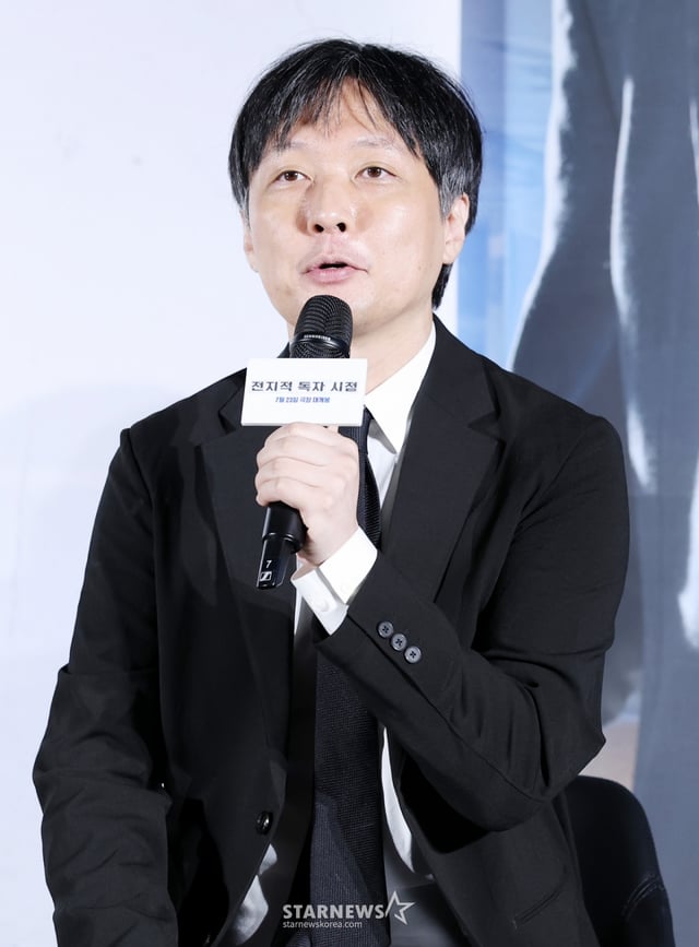 김병우 감독이 17일 서울 광진구 롯데시네마 건대입구에서 진행된 영화 '전지적 독자 시점(김병우 감독)' 제작보고회에 참석해 질의응답을 하고 있다. /2025.06.17 /사진=김휘선 hwijpg@