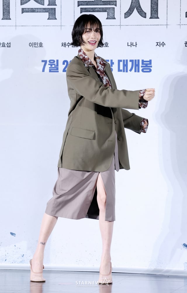 배우 나나가 17일 서울 광진구 롯데시네마 건대입구에서 진행된 영화 '전지적 독자 시점(김병우 감독)' 제작보고회에 참석해 포즈를 취하고 있다. /2025.06.17 /사진=김휘선 hwijpg@