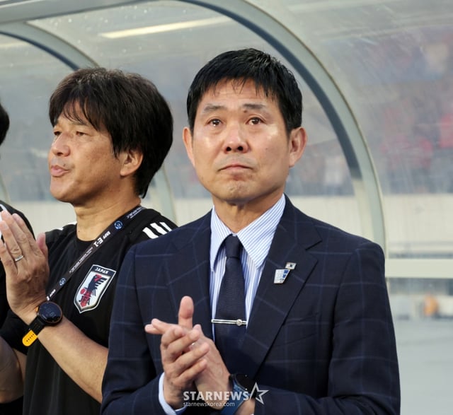 일본 모리야스 감독이 15일 용인미르종합운동장에서 열린 2025 동아시아축구연맹(EAFF) E-1 챔피언십(동아시안컵) 일본과의 최종전에서 지휘하고 있다. 2025.07.15. /사진=강영조 선임기자