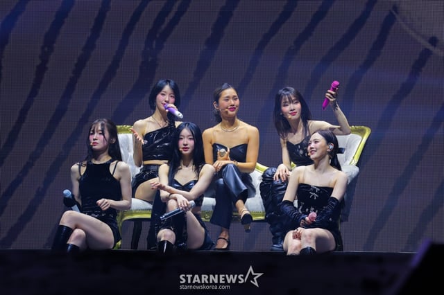걸그룹 오마이걸이 20일 서울 송파구 올림픽공원 올림픽홀에서 진행된 데뷔 10주년 기념 단독 콘서트 '2025 OH MY GIRL CONCERT 'Milky Way''에서 멋진 무대를 펼치고 있다. /사진제공=WM엔터테인먼트 2025.04.20 /사진=이동훈 photoguy@