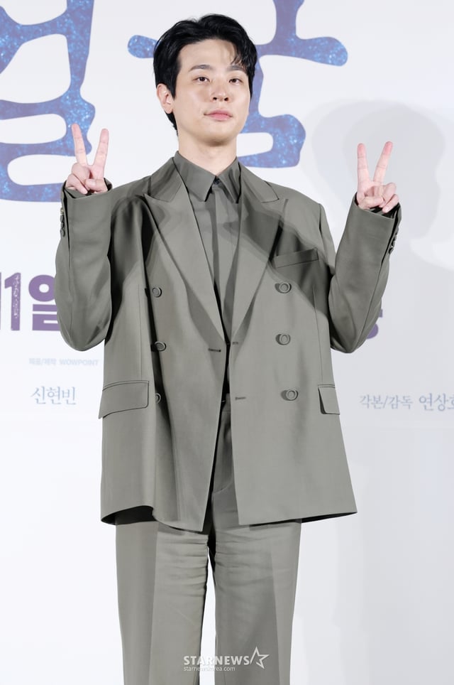 배우 박정민이 22일 서울 광진구 롯데시네마 건대입구에서 진행된 영화 '얼굴(감독 연상호)' 제작보고회에 참석해 포즈를 취하고 있다. /2025.08.22 /사진=김휘선 hwijpg@