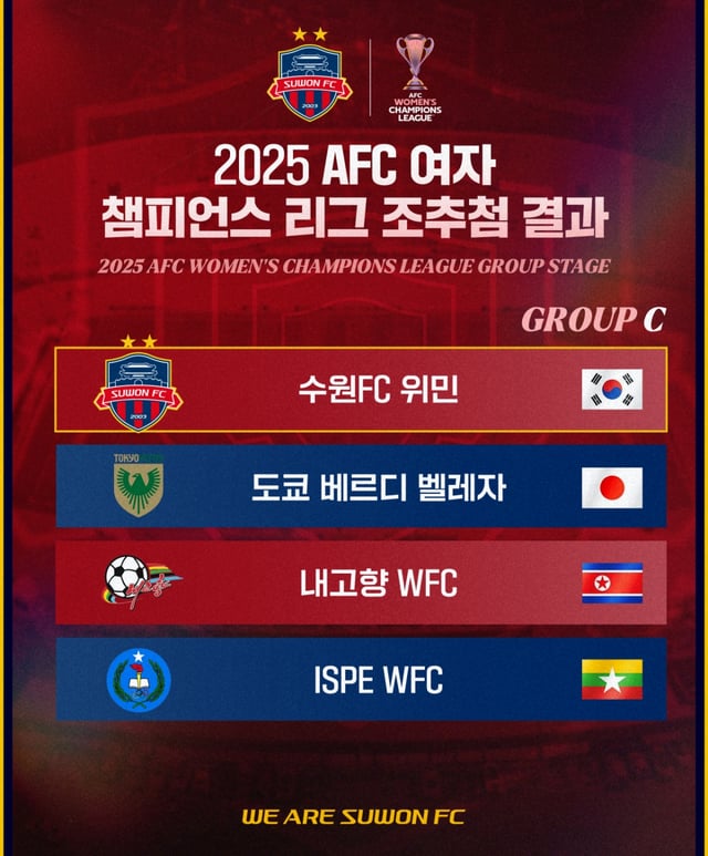 수원FC 위민의 조추첨 결과. /사진=수원FC 제공