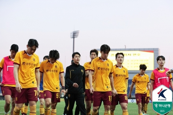 광주FC 선수단. /사진=한국프로축구연맹 제공