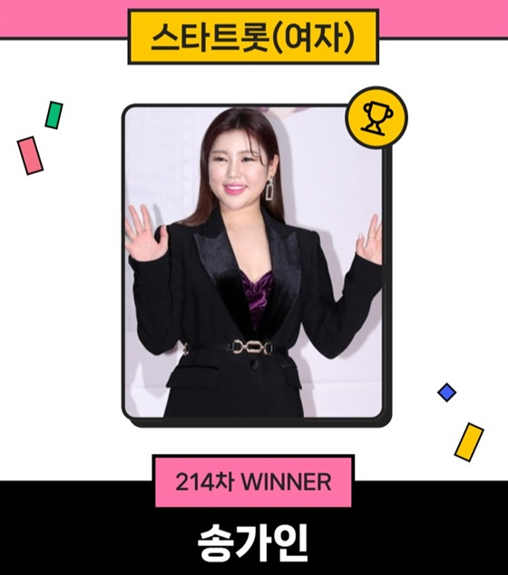 송가인 1위 /사진=스타뉴스 스타랭킹