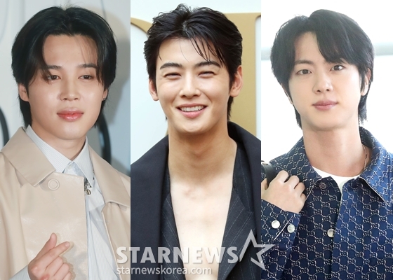 방탄소년단 지민, 아스트로 차은우, 방탄소년단 진 /사진=스타뉴스