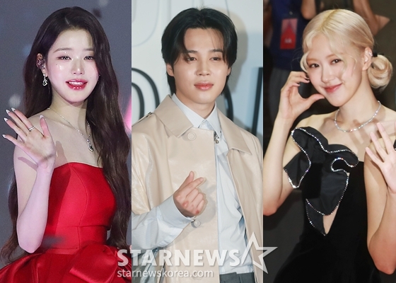 아이브 장원영, 방탄소년단 지민, 블랙핑크 로제(왼쪽부터) /사진=스타뉴스