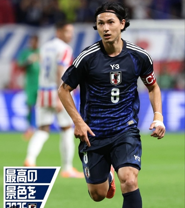 만회골을 기록한 미나미노 타쿠미. /사진=일본 축구협회 SNS