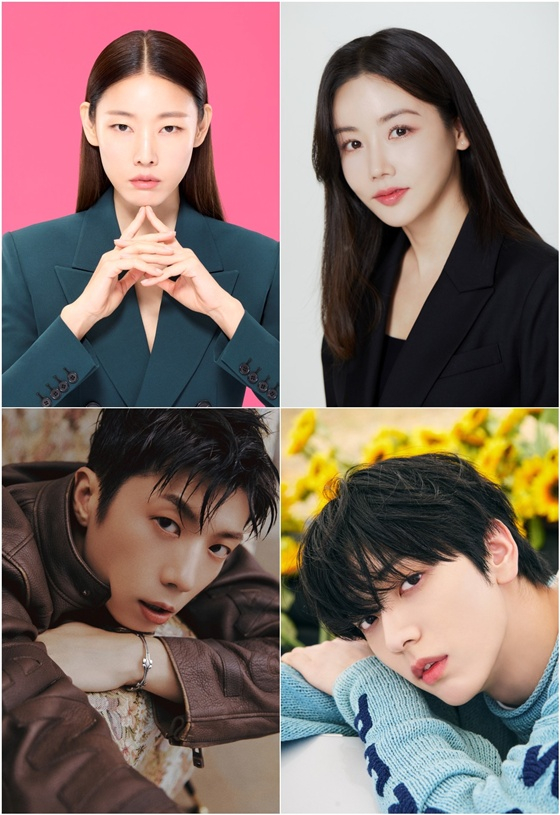 한혜진(왼쪽부터 시계 방향으로), 황우슬혜, 수빈, 우영/사진=종근당건강, 각 소속사