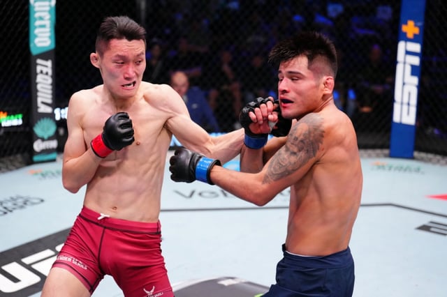권월일과 후안 디아스의 경기 중. /사진=UFC 제공