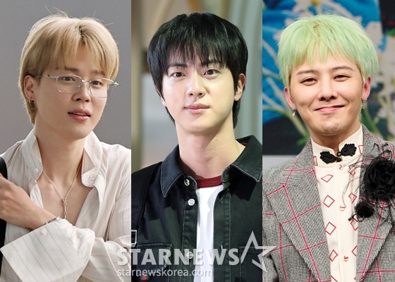 방탄소년단 지민, 방탄소년단 진, 빅뱅 지드래곤(왼쪽부터) /사진=스타뉴스