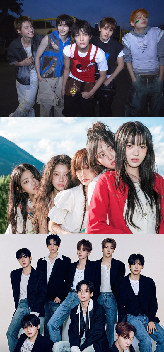 코르티스, 키키, 알파드라이브원 /사진=빅히트뮤직, 스타쉽엔터테인먼트, 웨이크원 