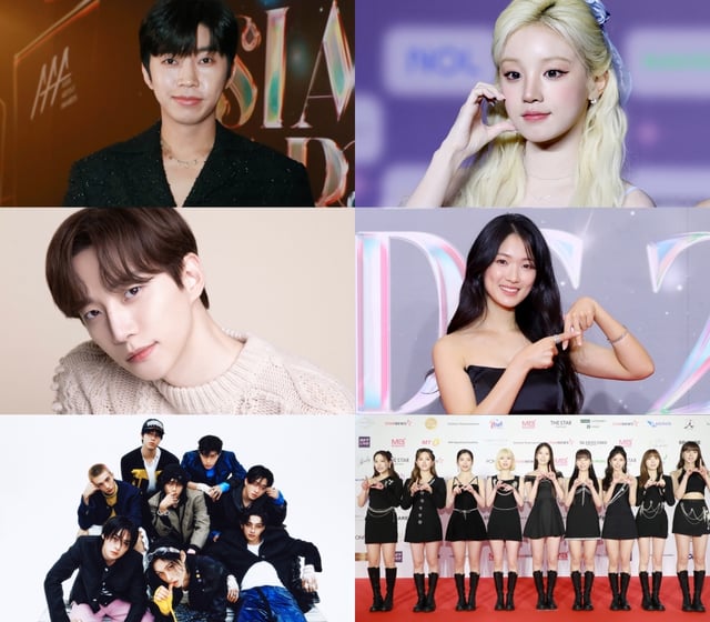 임영웅, 우기, 이준호, 김혜윤, 스트레이 키즈, 니쥬(위부터) /사진제공=AAA 조직위원회
