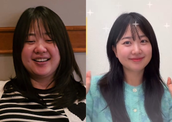 김다예 다이어트 전과 후/사진=유튜브 박수홍 행복해다홍