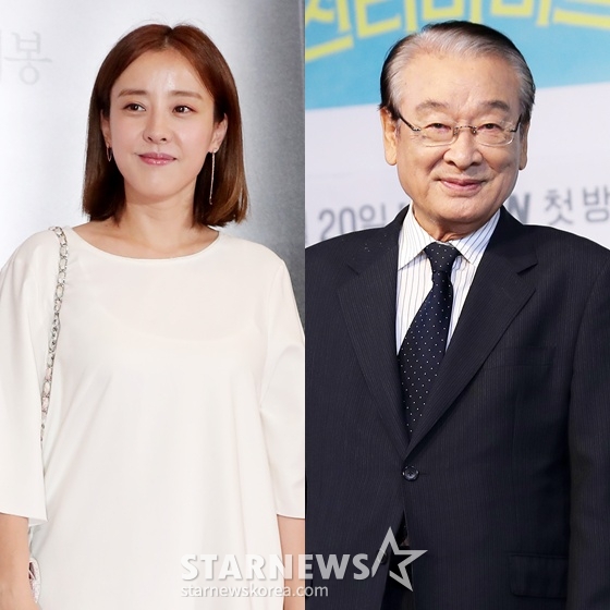 박은혜(왼쪽)과 故 이순재 /사진=스타뉴스