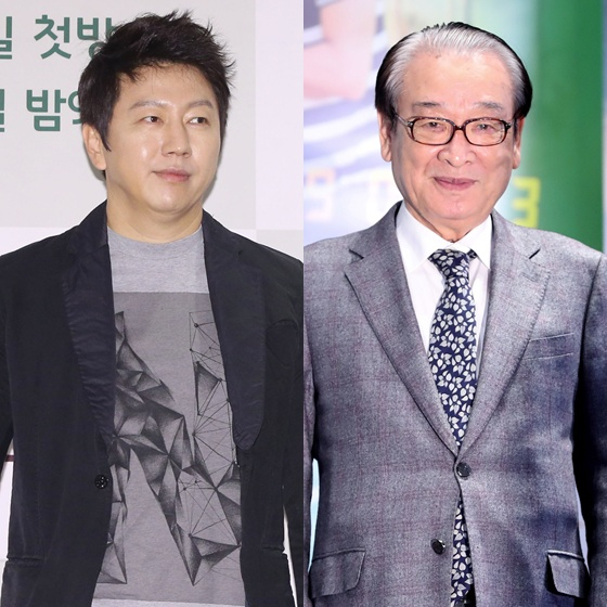 김수로(왼쪽)와 故 이순재