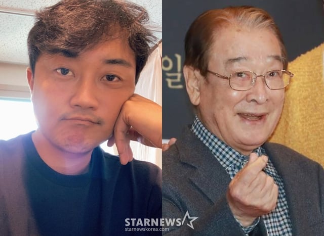 배우 여현수(왼쪽), 고 이순재 /사진=스타뉴스, 여현수 SNS