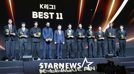 2025 K리그1 베스트11 선수들. /사진=강영조 선임 기자