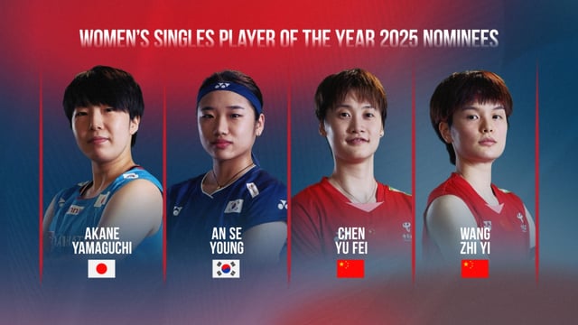 BWF 올해의 선수상 여자 단식 부문에 이름을 올린 안세영(왼쪽에서 두 번째). /사진=BWF 공식 홈페이지 갈무리