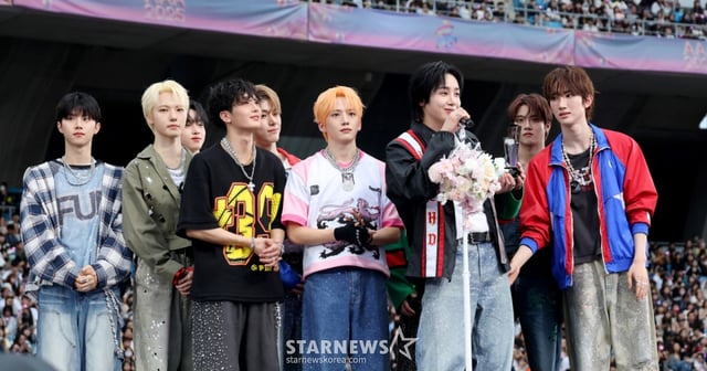 AAA 포텐셜상 싸이커스가  6일 가오슝 내셔널 스타디움에서 진행된 스타뉴스 주최 '10주년 아시아 아티스트 어워즈 2025(10th Anniversary Asia Artist Awards 2025, '10주년 AAA 2025')에서 수상소감을 전하고 있다. /사진=강영조 cameratalks@