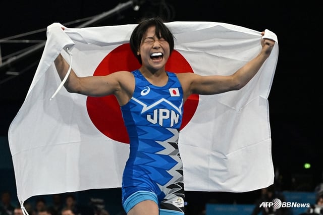 2024년 8월 파리 올림픽에서 금메달을 획득한 아카리 후지나미. /AFPBBNews=뉴스1