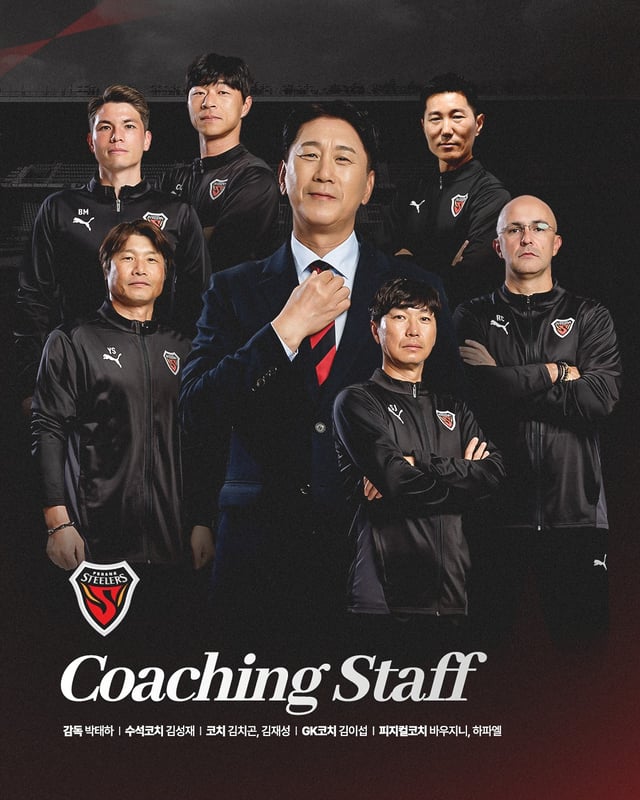 The coaching staff of Pohang Steelers who will lead the 2026 season. /Photo = Courtesy of Pohang Steelers