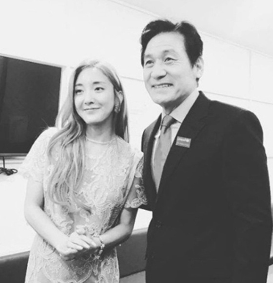 바다, 故 안성기 /사진=바다 SNS