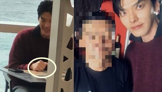 신혼여행으로 떠난 스페인에서 목격된 김우빈/사진=온라인 커뮤니티