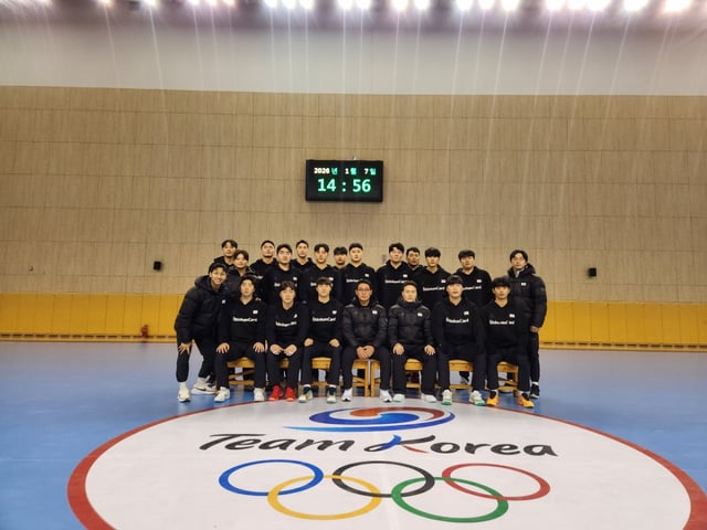 한국 남자 핸드볼 대표팀의 훈련 모습. /사진=대한핸드볼협회 제공