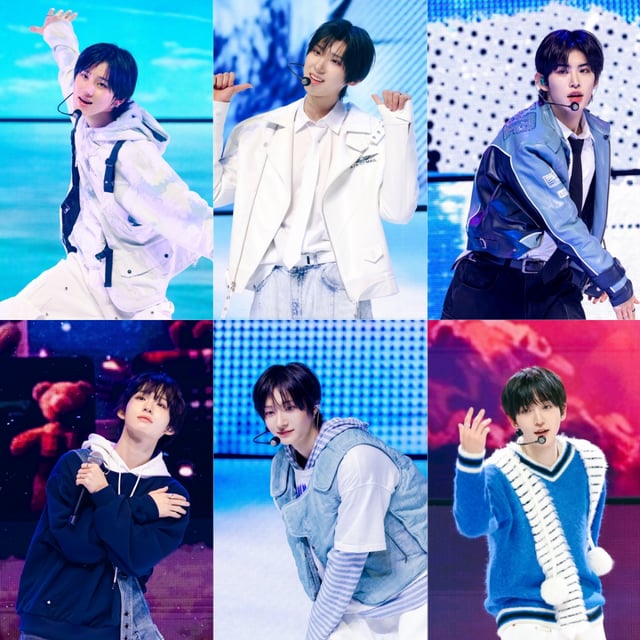 킥플립 팬 콘서트 서울 공연 개인 이미지 (왼쪽부터 시계 방향으로 계훈, 주왕, 민제, 동현, 동화, 케이주) /사진제공=JYP엔터테인먼트