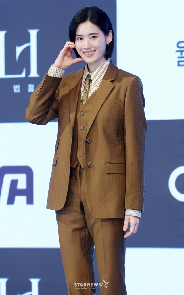 배우 정은채가 26일 서울 구로구 더세인트에서 진행된 ENA 월화드라마 '아너 : 그녀들의 법정' 제작발표회에서 포즈를 취하고 있다. /2026.01.26 /사진=김휘선 hwijpg@