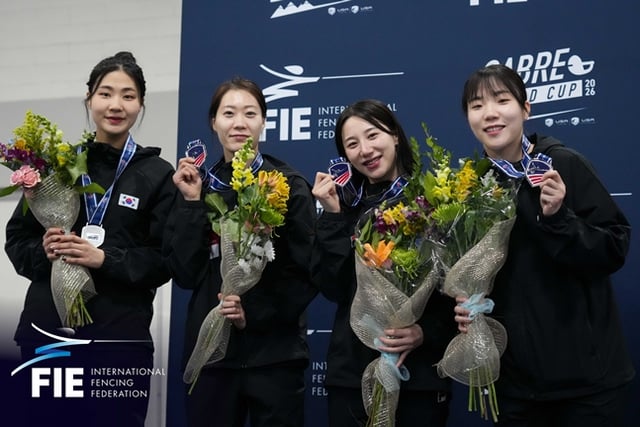 여자 사브르 대표팀. /사진=대한펜싱협회