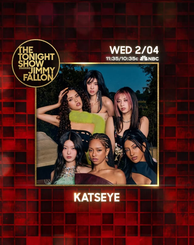 KATSEYE 米NBC「ザ·トゥナイト·ショー·スターリング ジミー·ファロン」(The Tonight Show Starring Jimmy Fallon)出演 ティーザーイメージ/写真出典 ジミー·ファロンショー公式SNS