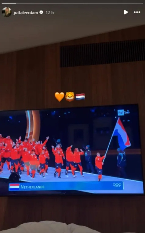 Utah Leirdam watched the opening ceremony of the 2026 Milan/Cortina D'Ampezzo Winter Olympics on his accommodation TV and certified it on his SNS. /Picture = More finish