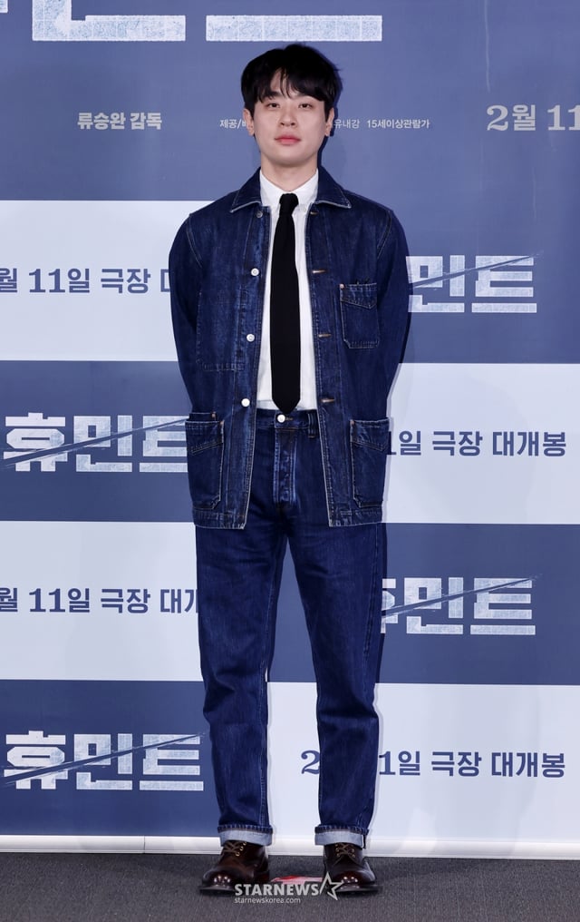 [서울=뉴시스] 김혜진 기자 = 배우 박정민이 4일 오후 서울 용산구 CGV 용산아이파크몰에서 열린 영화 '휴민트'(감독 류승완) 언론시사회에서 포즈를 취하고 있다. 2026.02.04. jini@newsis.com /사진=김혜진
