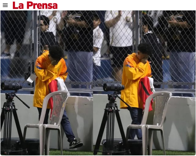 A Real Spanish official who received a signature from Son Heung-min after the first round of the 2026 North American Caribbean Football Confederation (CONCACAF) Champions Cup at Francisco Morasan Stadium in San Pedro Sula, Honduras, is crying on the 18th (Korea time). /Photo = Capture the home page of Laprensa